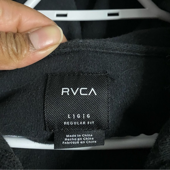 RVCA Men's Green Color Blocking Fleece Sweatshirt Hoodie - Picture 5 of 9